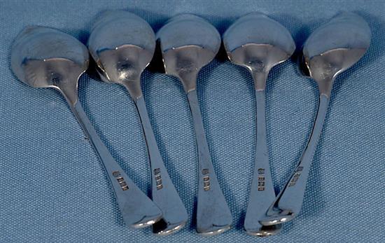 A set of five silver grapefruit spoons & a Christening set.